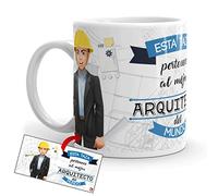 Kembilove Taza de Café del Mejor Arquitecto del Mundo - Taza de Desayuno para la Oficina - Taza de Café y Té para Profesionales - Taza de Cerámica Impresa - Tazas de Jefe de 350 ml Arquitectos
