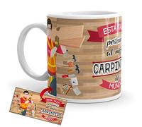 Kembilove Taza de Café del Mejor Carpintero del Mundo - Taza de Desayuno para la Oficina - Taza de Café y Té para Profesionales - Taza de Cerámica Impresa - Tazas de Jefe de 350 ml para Carpinteros