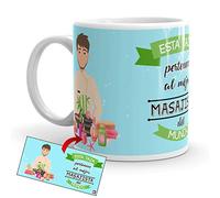 Kembilove Taza de Café del Mejor Masajista del Mundo - Taza de Desayuno para la Oficina - Taza de Café y Té para Profesionales - Taza de Cerámica Impresa - Tazas de Jefe de 350 ml para Masajistas