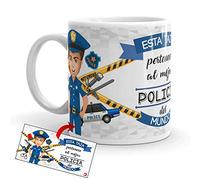 Kembilove Taza de Café del Mejor Policía del Mundo - Taza de Desayuno para la Oficina - Taza de Café y Té para Profesionales - Taza de Cerámica Impresa - Tazas de Jefe de 350 ml para Policías