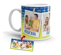 Kembilove Taza de Café Padre con Foto y Frase Personalizada Feliz día Papi Te Quiero - Taza de Desayuno con Fotos Personalizadas - Tazas de Café y Té para Papá