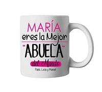 Kembilove Taza de Café para Abuela - Taza de Desayuno Eres la Mejor Abuela con Nombre Personalizado - Taza de Café y Té para Abuelas - Taza de Cerámica Impresa - Tazas de de 350 ml para Abuelas