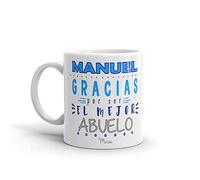 Kembilove Taza de Café para Abuelo - Taza de Desayuno Gracias por ser el Mejor Abuelo con Nombre Personalizado - Taza de Café y Té para Abuelos - Taza de Cerámica Impresa