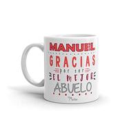 Kembilove Taza de Café para Abuelo - Taza de Desayuno Gracias por ser el Mejor Abuelo con Nombre Personalizado - Taza de Café y Té para Abuelos - Taza de Cerámica Impresa Color Rojo