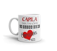 Kembilove Taza de Café Pareja - Taza de Desayuno Eres la Dueña de mi corazón Rojo con nombre Personalizado - Taza de Café y Té para Enamorados - Tazas para San Valentín de 350 ml