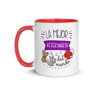 Kembilove Taza de Desayuno de la Mejor Veterinaria del Mundo - Tazas de Café para Profesionales y Trabajadores para la Oficina - Tazas de Té de Color de Profesiones - Taza de Cerámica de 350 ml