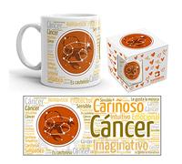 Kembilove Taza de Desayuno Horóscopo Cáncer - Taza de café de Signo del Zodiaco Cáncer - Tazas de Café y Té Horóscopo Cáncer - Regalo Original para Parejas, Cumpleaños, Amigos