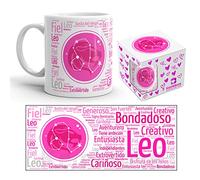 Kembilove Taza de Desayuno Horóscopo de Leo - Taza de café de Signo del Zodiaco Leo - Tazas de Café y Té Horóscopo Leo - Regalo Original para Parejas, Amigos, Familiares, Cumpleaños