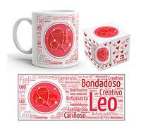 Kembilove Taza de Desayuno Horóscopo de - Taza de café de Signo del Zodiaco - Tazas de Café y Té Horóscopo Leo - Regalo Original para Parejas, Amigos, Familiares, Cumpleaños