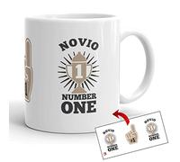 Kembilove Taza el Mejor Novio del Mundo - Taza con Mensaje Novio Number One - Regalo Hermana Original - Regalos Originales para cuñados - Tazas Originales Familiares