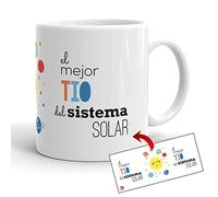 Kembilove Taza el Mejor Tío del Mundo - Taza con Mensaje El Mejor Tío del Sistema Solar - Regalo Hermana Original - Regalos Originales para cuñados - Tazas Originales