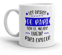 Kembilove® Taza Emotiva para Padre - “Los Brazos de Papá Son el Mejor Lugar para Crecer” | Taza Original de Hijos para Papá | Taza de Cerámica 350 ml