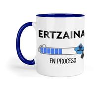 Kembilove Taza Ertzaina en Proceso de Cerámica - Motivación Diaria para Estudio y Oposiciones - Ideal para Academia Policial y Estudiante Seguridad - Regalo Opositor Policía