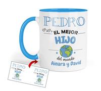 Kembilove Taza Hijo Personalizada | Regalo Único con Nombre | Detalle Emotivo Cumpleaños Navidad Amigo Invisible | Tazas Personalizadas Hijos | Cerámica 350 ml