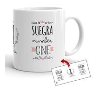 Kembilove Taza la Mejor Suegra del Mundo - Taza con Mensaje Suegra Number One - Regalo Hermana Original - Regalos Originales para cuñados - Tazas Originales Familiares