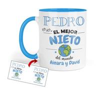 Kembilove Taza Nieto Personalizada | Regalo original con nombre | Detalle Personalizable Cumpleaños Navidad Amigo Invisible Familia | Tazas personalizadas nietos | Cerámica 350 ml