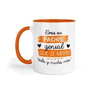 Kembilove® Taza Papá “Eres un Padre Genial que se Merece Todo y Mucho Más” - Regalo Original para Padre - Taza para Café o Té - Regalo Día del Padre, Cumpleaños o Detalle Especial para Papá