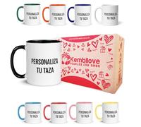 Kembilove Taza Personalizada con Foto y Texto - Con Caja de Regalo Bonita - Regalo Personalizado Original para Cumpleaños, Padres, Madres, Amigos, Profesores, Jubilación - Tazas Personalizadas