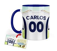 Kembilove Taza Personalizada de Fútbol | Regalo Original Madrid | Para Niños | Día del Padre | Tazas de Desayuno Personalizadas