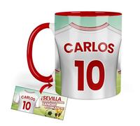 Kembilove Taza Personalizada de Fútbol | Regalo Original Sevilla | Para Niños | Día del Padre | Tazas de Desayuno Personalizadas