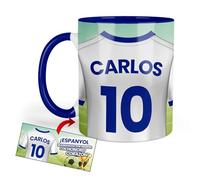 Kembilove Taza Personalizada Español | Tazas de Desayuno Fútbol | Regalo Original Real Madrid | Fútbol para Niños | Día del Padre | Tazas personalizadas