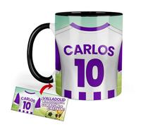 Kembilove Taza Personalizada Fútbol | Tazas de Desayuno Fútbol | Regalo Original Valladolid | Fútbol para Niños | Día del Padre | Tazas personalizadas
