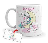Kembilove Taza Personalizada Unicornios - Tazas Desayuno Unicornios para niñas con Frases Divertidas y Motivadoras - Regalo Original Personalizado de Unicornio Luna Taza Cerámica