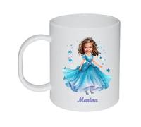 Kembilove Taza plástico infantil personalizada Caricatura - Taza niña plástico - Vasos plástico niños personalizados - Taza plástico - Taza infantil (Princesa)