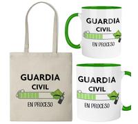 Kembilove® Taza y Bolsa Guardia Civil En Proceso | Regalo Original para Opositores Guardia Civil | Set Personalizado con Nombre para Academia, Cumpleaños o Aprobados