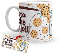 Kembilove Tazas de Desayuno CREA - Tazas de Café Divertidas y Graciosas con Mensaje Esta Noche Mojo!! - Tazas de cerámica de 350 ml - Ideal para Regalar