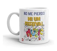 Kembilove Tazas de Desayuno Locas - Tazas de Café Muy Divertidas y Graciosas con Mensaje No me pierdo ni un festival - Tazas Originales de cerámica de 350 ml - Ideal para Regalo