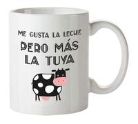 Kembilove Tazas de Desayuno para Parejas - Taza de Café con Dibujo y Frase Original Me Gusta la Leche, Pero más la Tuya - Tazas para Regalar el día de los Enamorados - Regalos Originales San Valentín