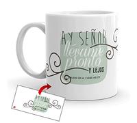 Kembilove Tazas de Desayuno Simpáticas - Tazas de Café Divertidas y Graciosas con Mensaje Los 40 años no son los nuevos 30 - Tazas Originales de cerámica de 350 ml (Ay señor, llévame pronto y lejos.)