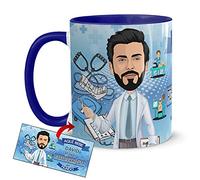 Kembilove Tazas Desayuno con Caricaturas Personalizadas y Nombre - Tazas de café Personalizadas Aquí bebe el Mejor Fisioterapeuta del Mundo - Regalos originales Profesiones