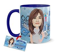 Kembilove Tazas Desayuno con Caricaturas Personalizadas y Nombre - Tazas de café Personalizadas Aquí bebe la Mejor Fisioterapeuta del Mundo - Regalos originales Profesiones