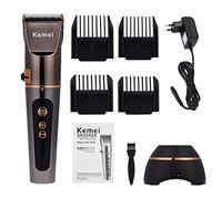 Kemei Cortador de pelo profesional de 4 velocidades para hombres LCD recargable recortador de pelo recortador de barba máquina de corte