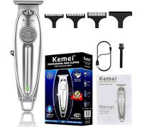 Kemei Cortapelos Maquinilla de afeitar sin cable para hombre Máquina de cortar la barba