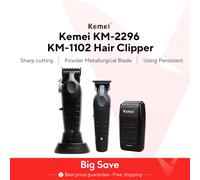Kemei-Kit de cortadora de pelo KM-2296 KM-2299, Afeitadora eléctrica para hombre, máquina cortadora de pelo profesional Black Kit 2