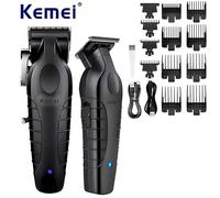 Kemei KM-2296 y KM-2299 Combo Afeitadora Eléctrica con Varilla, Cortapelos, Peluquería, Set Profesional de Cortapelos para Hombre