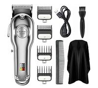 KEMEICortapelos profesional Kemei Golden sin cable de pelo para hombres para estilistas y barberos, carcasa de metal completa, cortapelos con carga USB (dorado), , , Plateado, ]