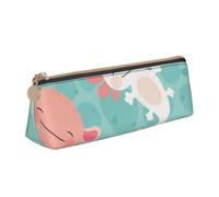 KemEng Ajolote Lindo bebé Kawaii, Estuche para lápices con Forma de triángulo, Estuche portátil de Cuero con Cremallera, Estuche para cosméticos