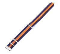 KemEng Banda de reloj de lienzo de nylon de la OTAN Watch Strap 14-22mm, Azul naranja azul, 20mm