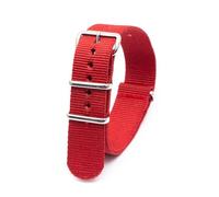 KemEng Banda de reloj de nylon 18-24mm Correa de reemplazo de correa con hebilla, Rojo, 24mm