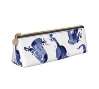 KemEng Blues Saxofón Piano Violonchelo Bajo, Estuche para lápices con Forma de triángulo, Estuche portátil de Cuero con Cremallera, Estuche para cosméticos