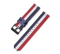 KemEng Bracelet de banda de reemplazo deportivo de correa de nylon vigilante de 20/22mm, Rojo Blanco Azul 2, 24mm