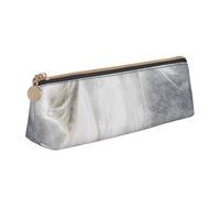 KemEng Caballo de Camarga, Estuche para lápices con Forma de triángulo, Estuche portátil de Cuero con Cremallera, Estuche para cosméticos