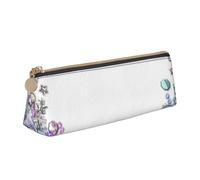 KemEng Corazón Estrella Brillo Lentejuelas Brillo Chispeante Lindo, Estuche para lápices con Forma de triángulo, Estuche portátil de Cuero con Cremallera, Estuche para cosméticos