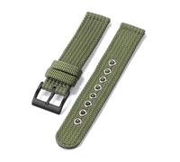 KemEng Correas de reloj Nylon Canvas 18/20/22mm Banda de reloj de liberación rápida, Ejército verde, 18mm