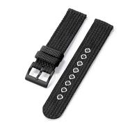 KemEng Correas de reloj Nylon Canvas 18/20/22mm Banda de reloj de liberación rápida, Negro Negro, 18mm