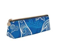 KemEng delfín mágico, Estuche para lápices con Forma de triángulo, Estuche portátil de Cuero con Cremallera, Estuche para cosméticos